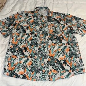 Buc-ee’s Tropical Print Men's button down Shirt size 3XL